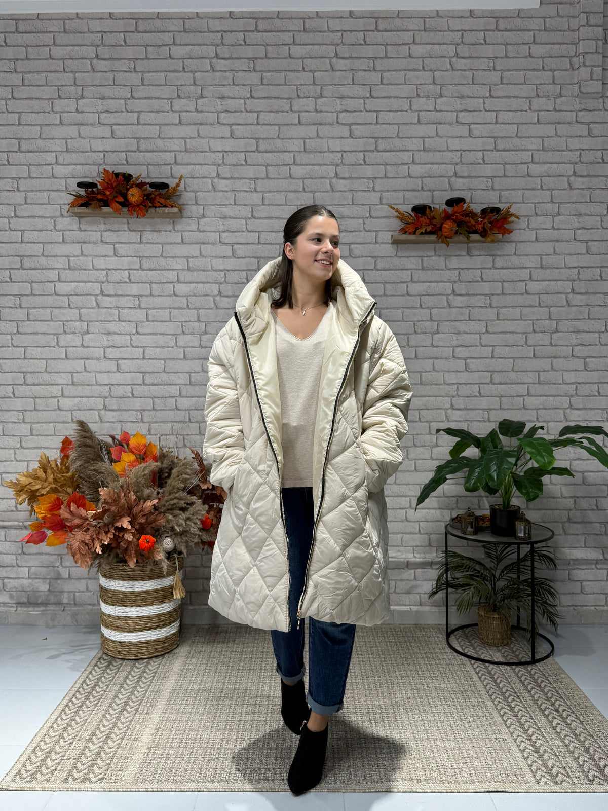 Oversize μπουφάν με κουκούλα
