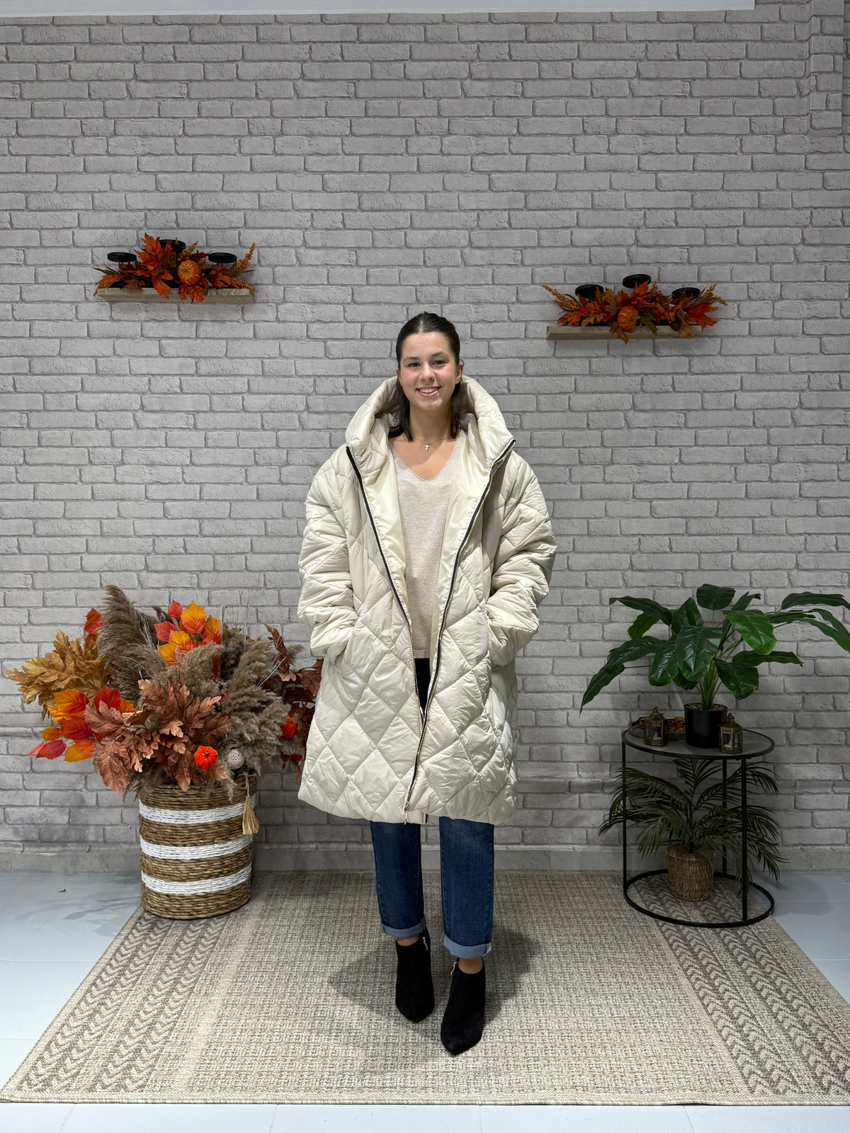 Oversize μπουφάν με κουκούλα
