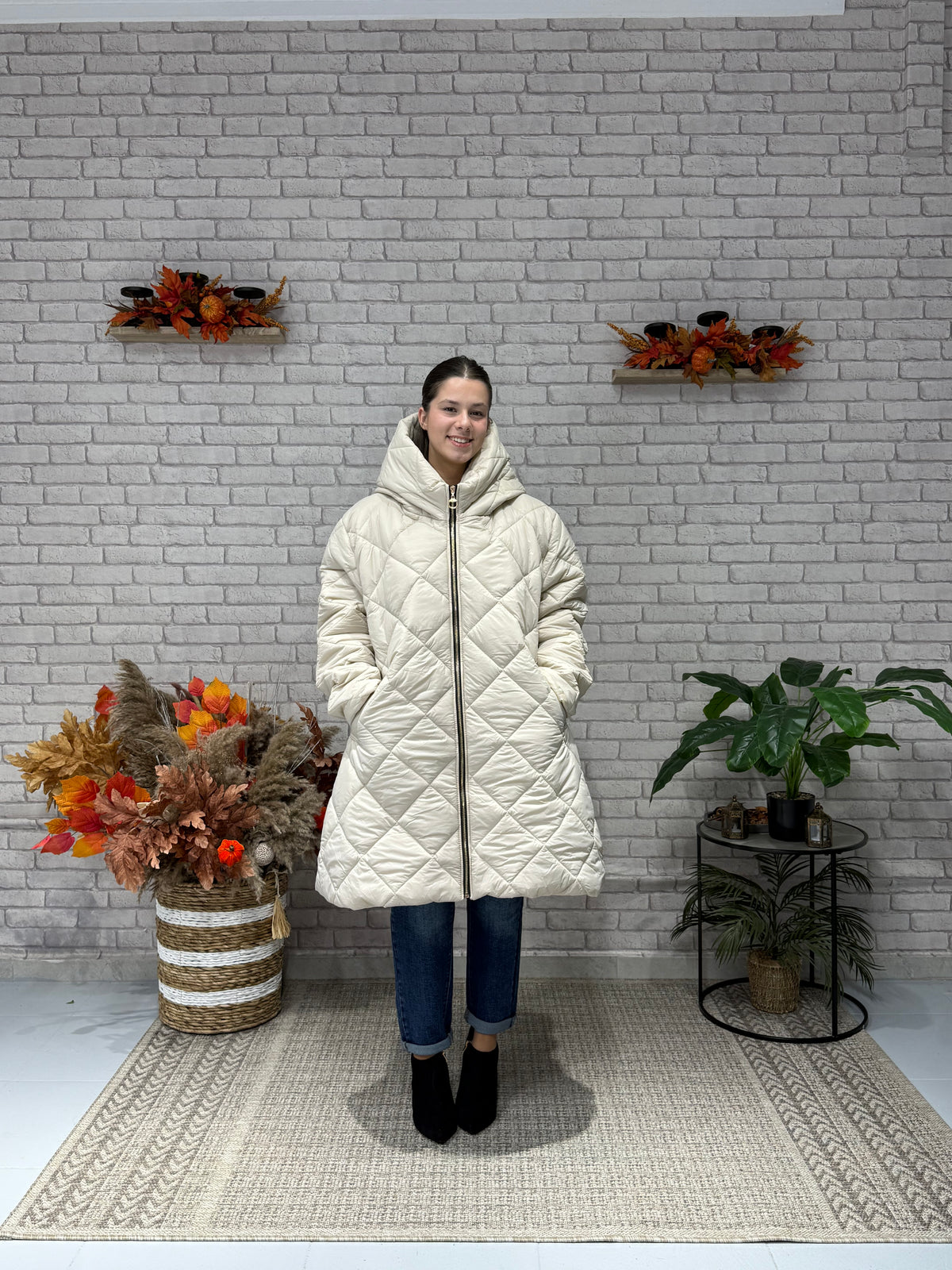 Oversize μπουφάν με κουκούλα