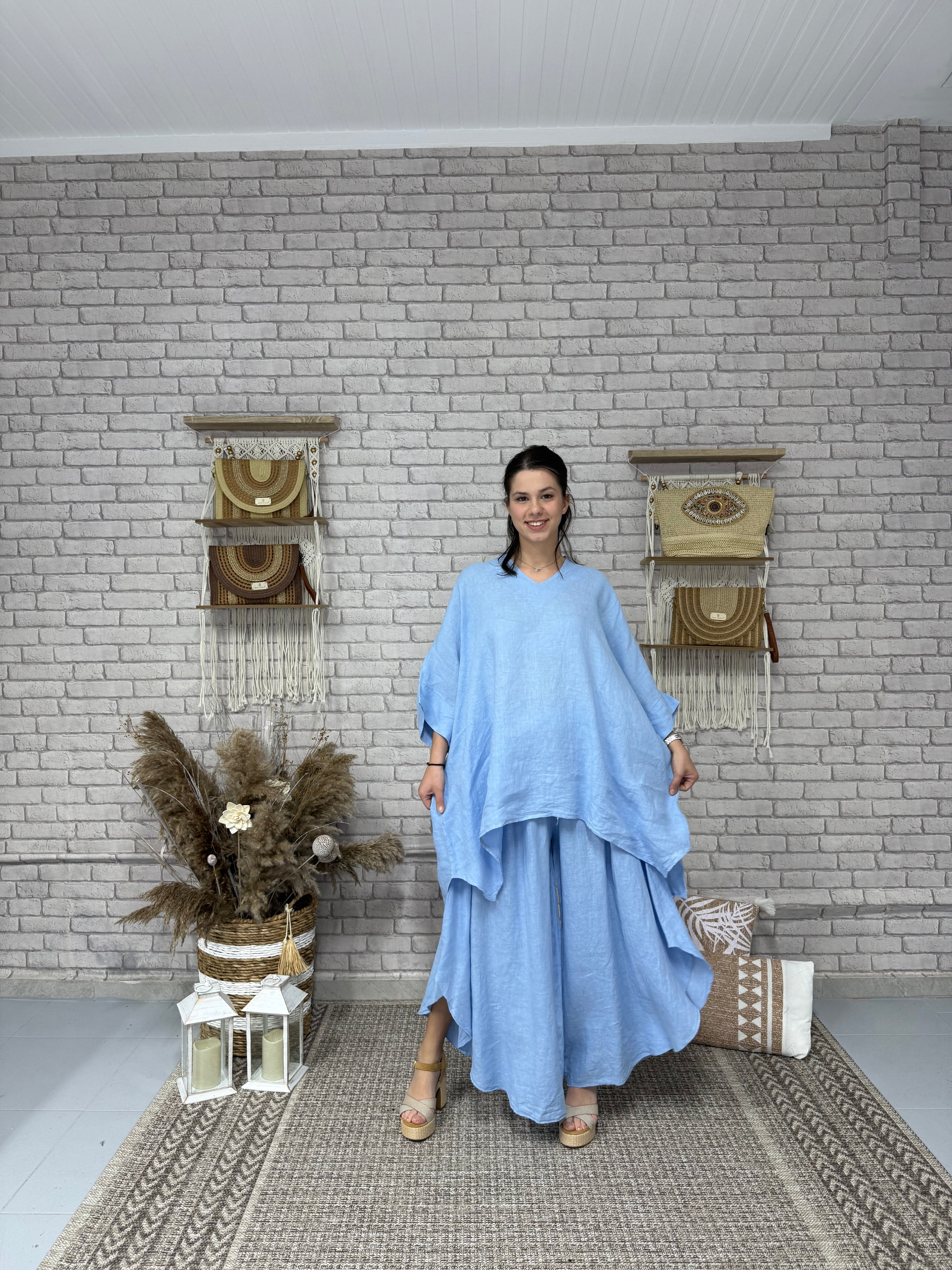 Oversize Λινό Σετ