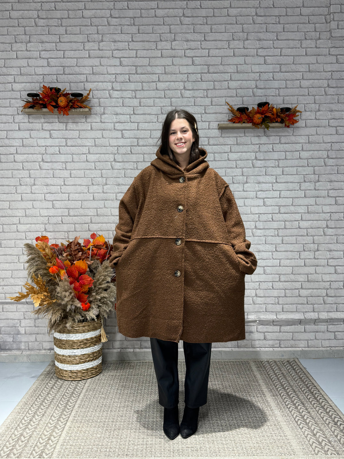Oversize Μπουκλέ παλτό σε διάφορα χρώματα