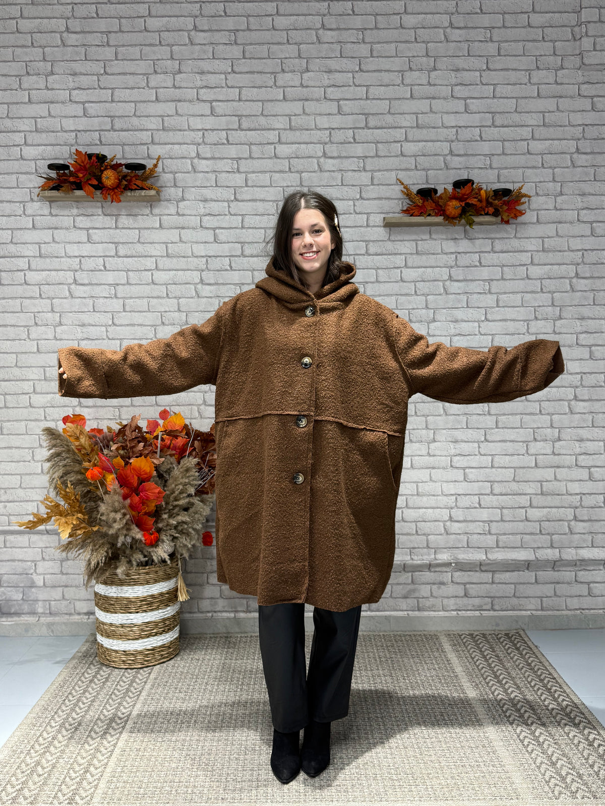 Oversize Μπουκλέ παλτό σε διάφορα χρώματα