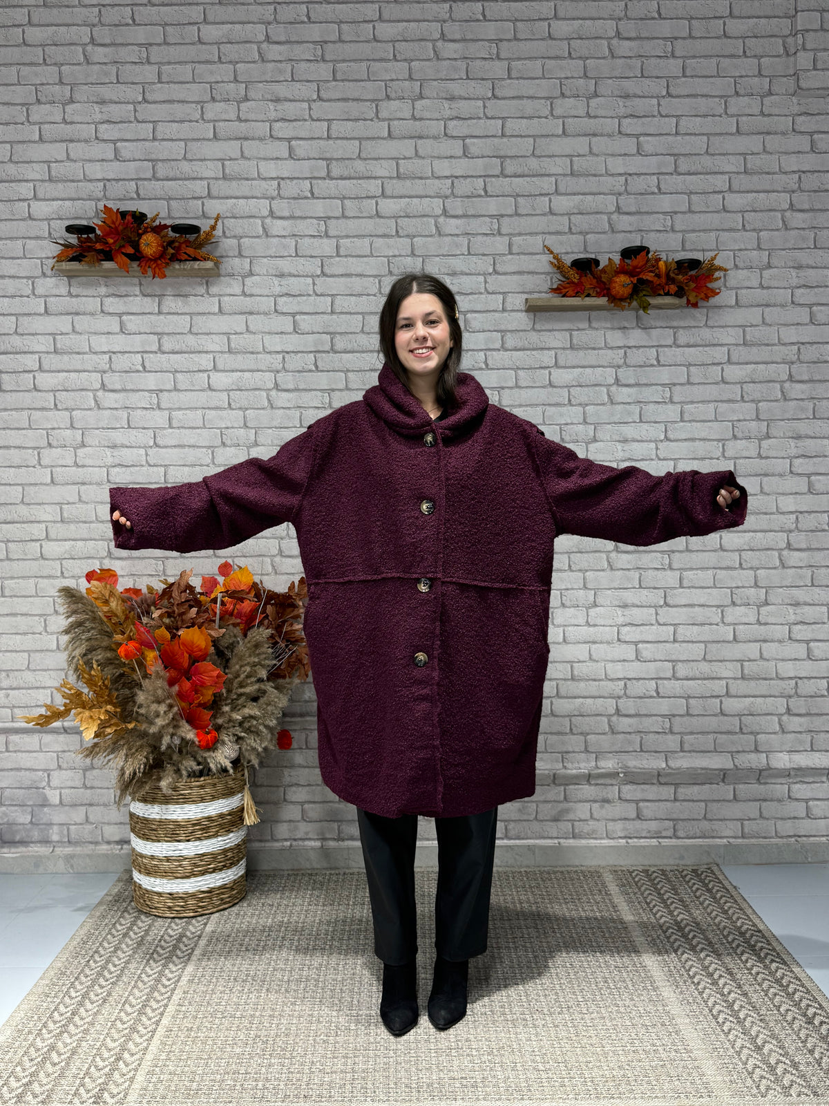 Oversize Μπουκλέ παλτό σε διάφορα χρώματα