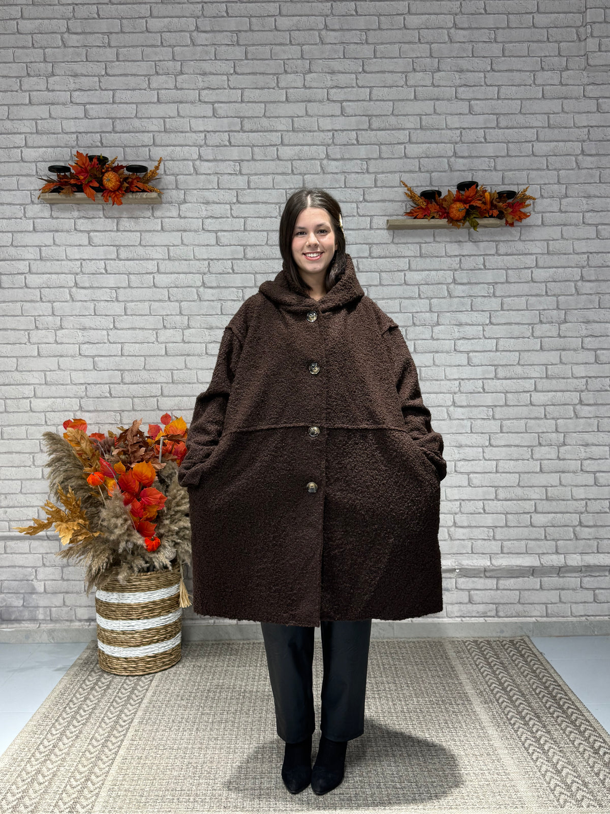 Oversize Μπουκλέ παλτό σε διάφορα χρώματα