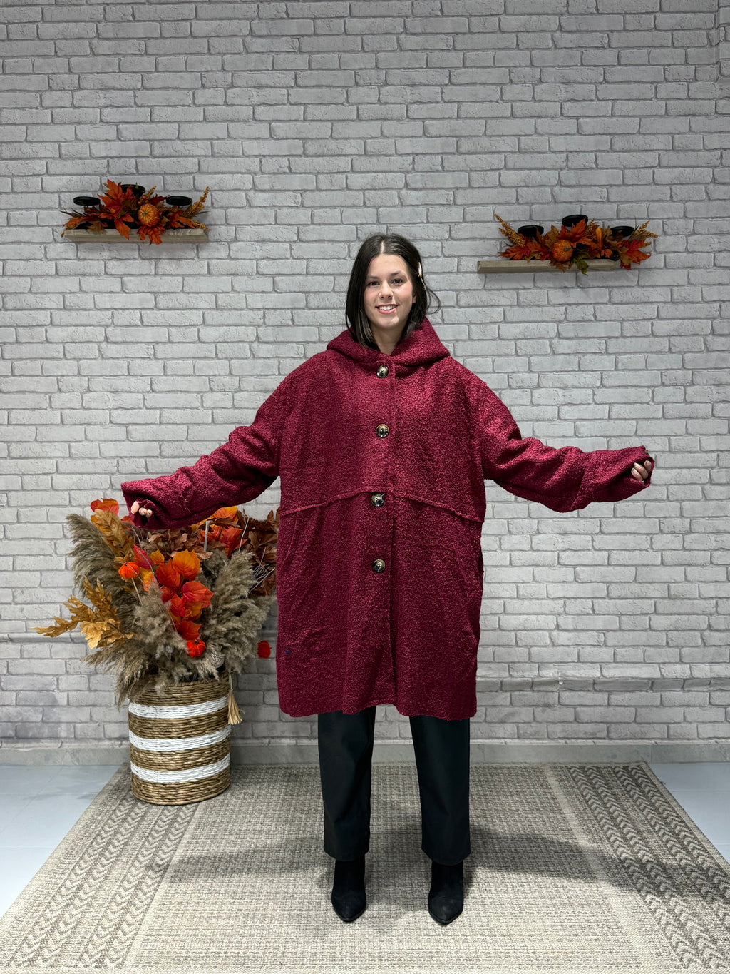 Oversize Μπουκλέ παλτό σε διάφορα χρώματα