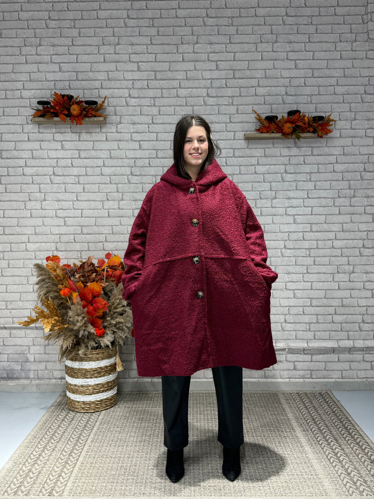 Oversize Μπουκλέ παλτό σε διάφορα χρώματα