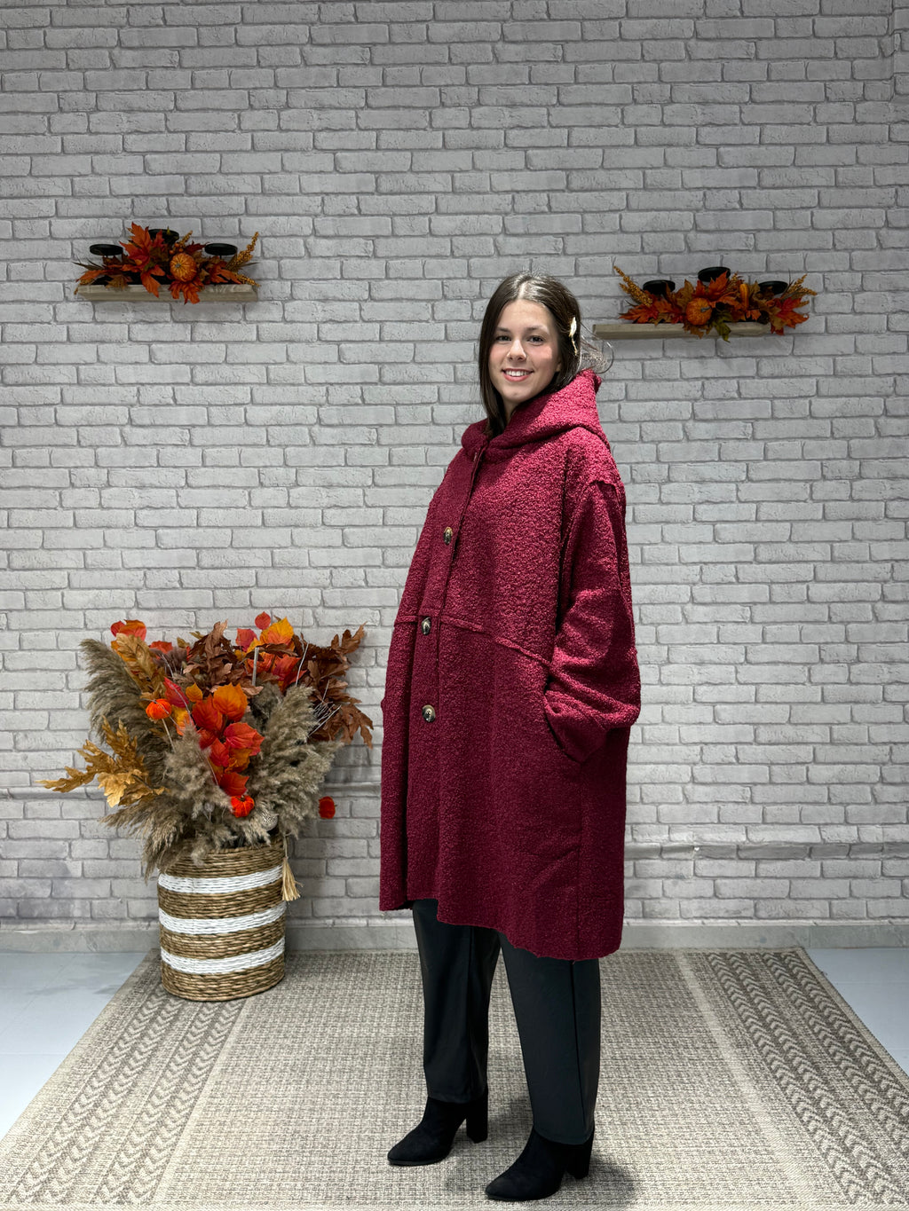Oversize Μπουκλέ παλτό σε διάφορα χρώματα