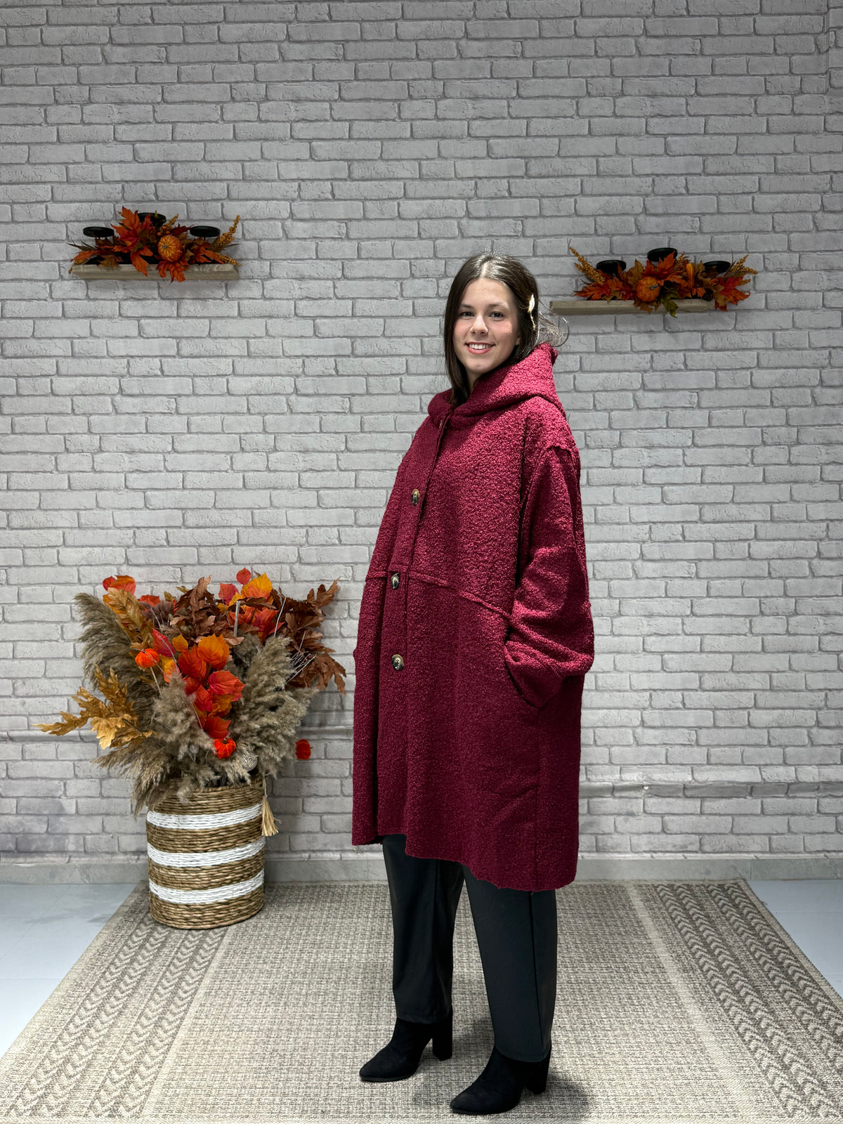 Oversize Μπουκλέ παλτό σε διάφορα χρώματα